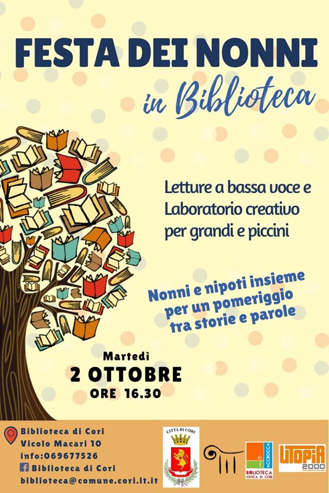 Festa Dei Nonni In Biblioteca E Confessioni Di Uno Scrittore A Cori News 24 It