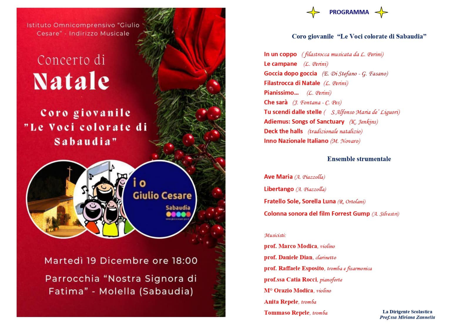 La prima volta de “Le Voci colorate di Sabaudia”, Concerto di Natale al  Santuario Nostra Signora di Fatima di Molella, domani 19 dicembre |  news-24.it